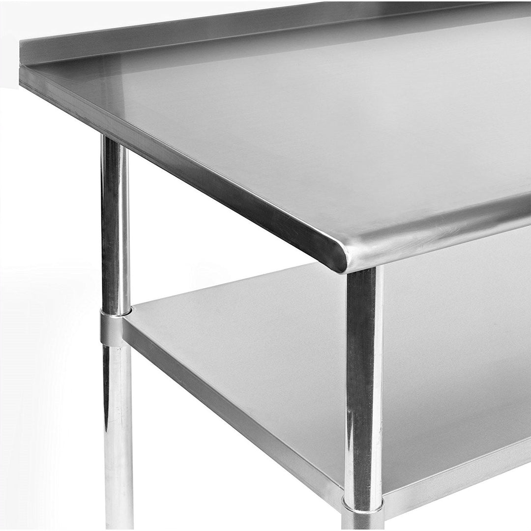 Stainless Steel 72 x 34-inch Kitchen Work Table with Backsplash