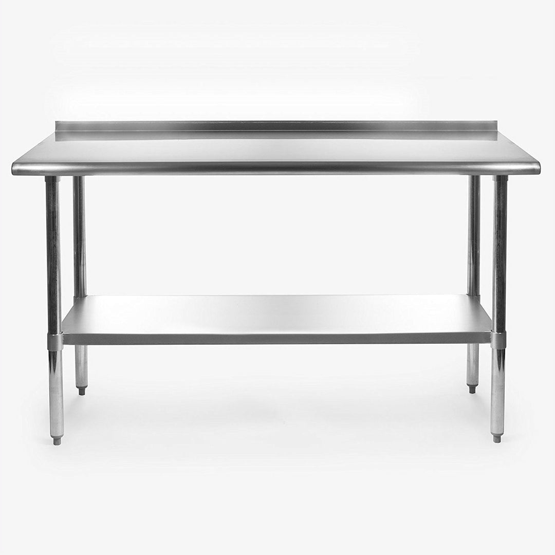 Stainless Steel 60 x 24-Inch NSF Certified Work Table with Backsplash