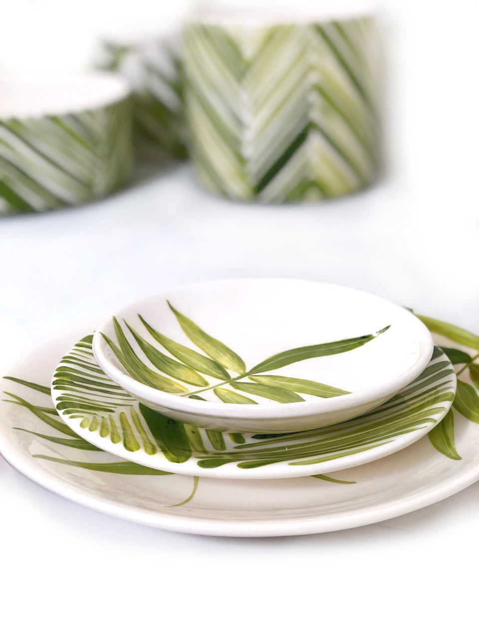 Floating Leaves Dinner Plate - Green