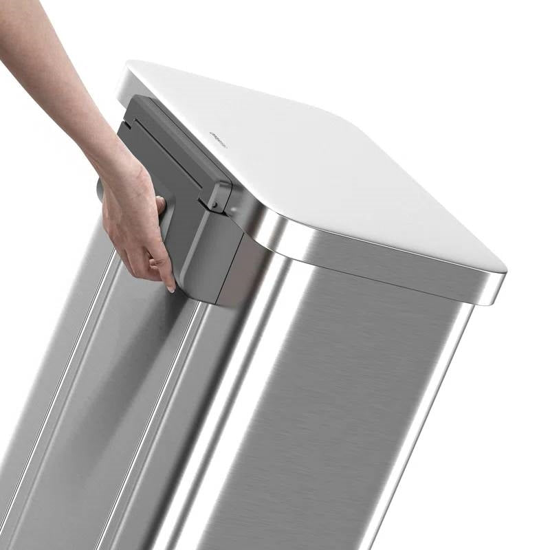 Sturdy Stainless Steel 20-Gallon Kitchen Trash Can with Step-on Lid