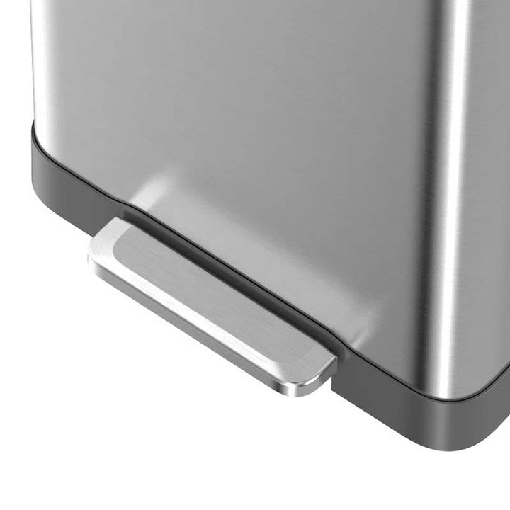 Sturdy Stainless Steel 20-Gallon Kitchen Trash Can with Step-on Lid