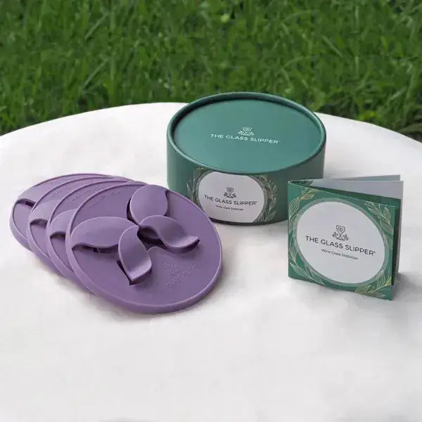 Wine Glass Slipper Set keeps wine glasses stable on grass