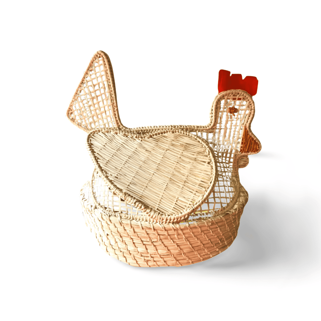 Hen Handwoven Iraca Egg Basket — Basket, [material], MacondoForever