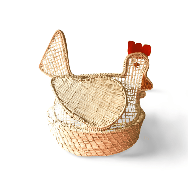 Hen Handwoven Iraca Egg Basket — Basket, [material], MacondoForever