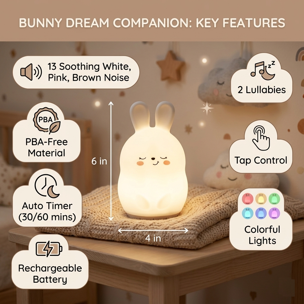 Sleeping Pal Night Light Sound Machine - 'Bonnie' The Bunny
