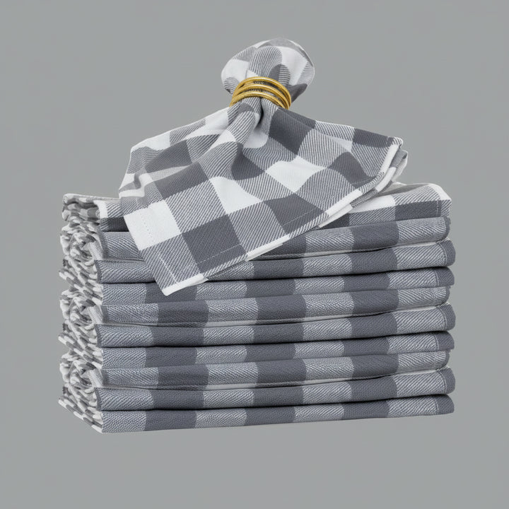 Plaid Dinner Napkins—100% Cotton (12 Pack)