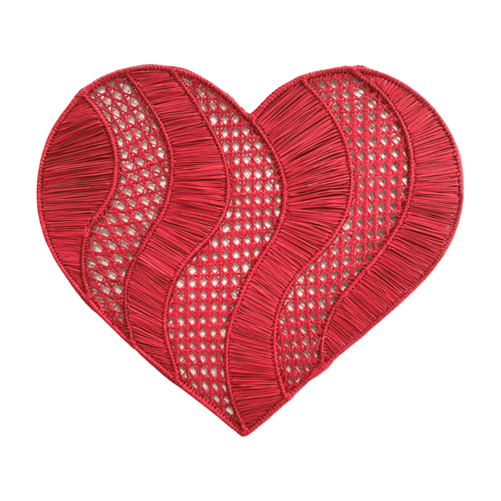 Heart Waves Handwoven Iraca Placemat — Placemats, [material], MacondoForever