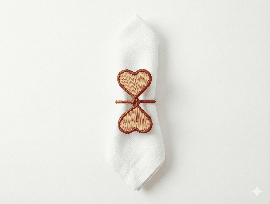 Heart to Heart Handwoven Iraca Napkin Ring — Napkin Rings, [material], MacondoForever