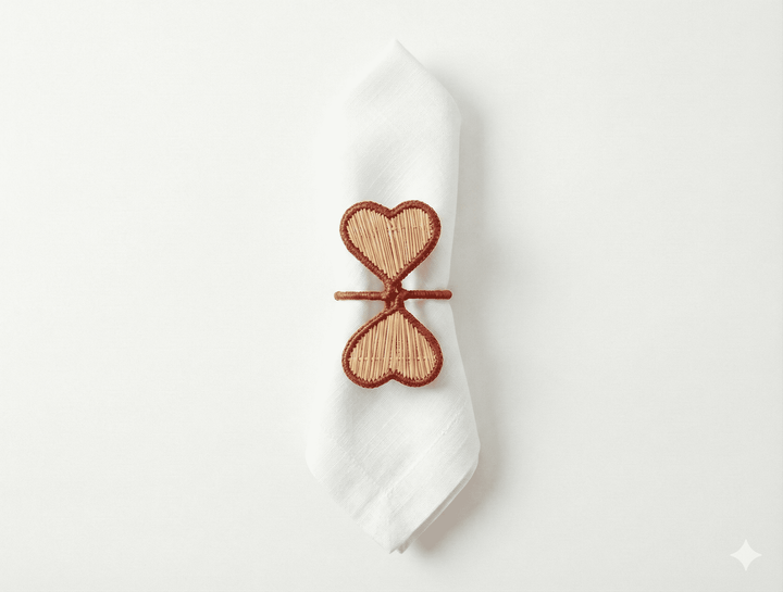 Heart to Heart Handwoven Iraca Napkin Ring — Napkin Rings, [material], MacondoForever