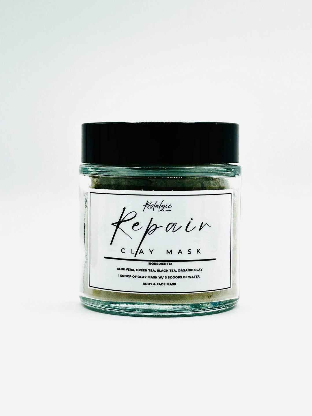 Hyperpigmentation correction kit Repair clay mask jar with green-trim lid