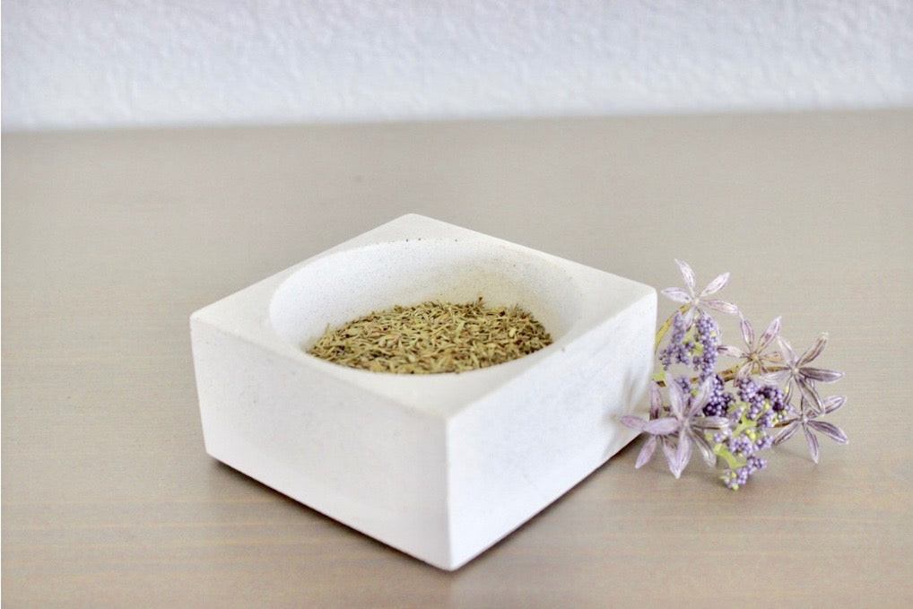 Concrete Square Pinch Bowl: White — Serveware, [material], Port Living Co.