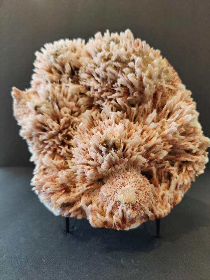 Mordenite-stilbite mineral cluster specimen with dense tan peach crystal sprays