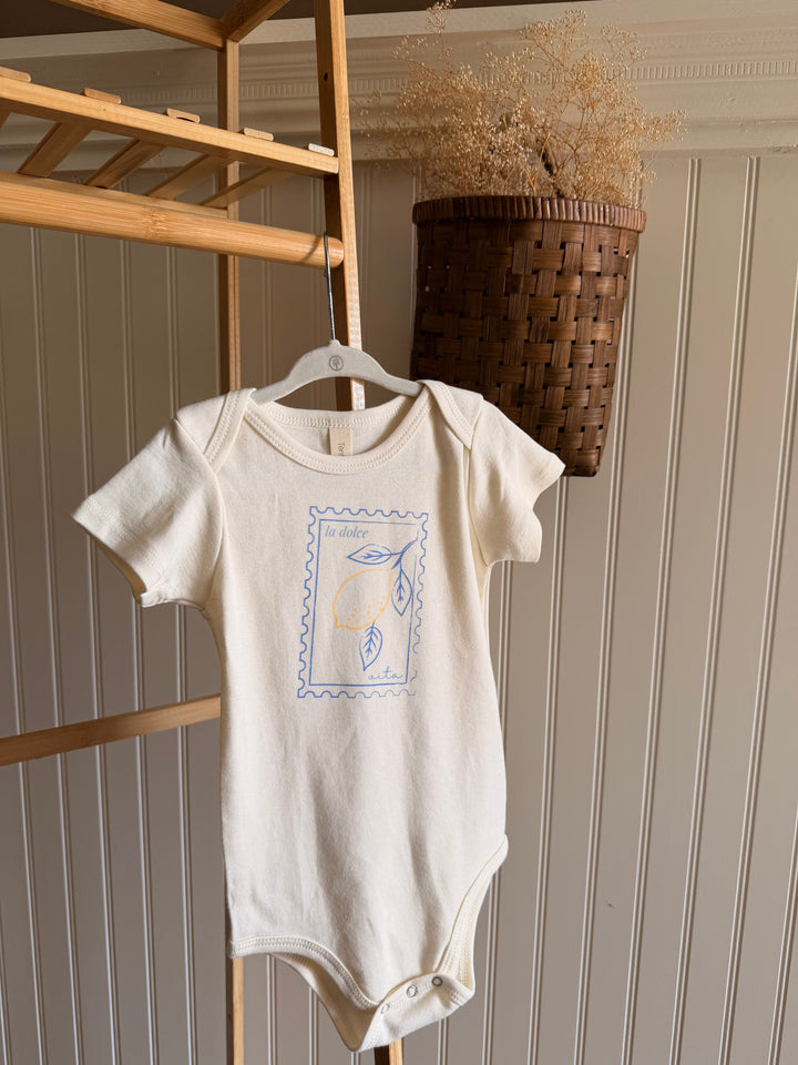 La Dolce Vita Stamp Organic Cotton Baby Bodysuit