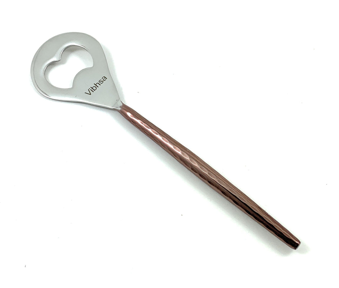 Vibhsa Stainless Steel Bar Tools Set — Copper Hammered, 4‑Piece