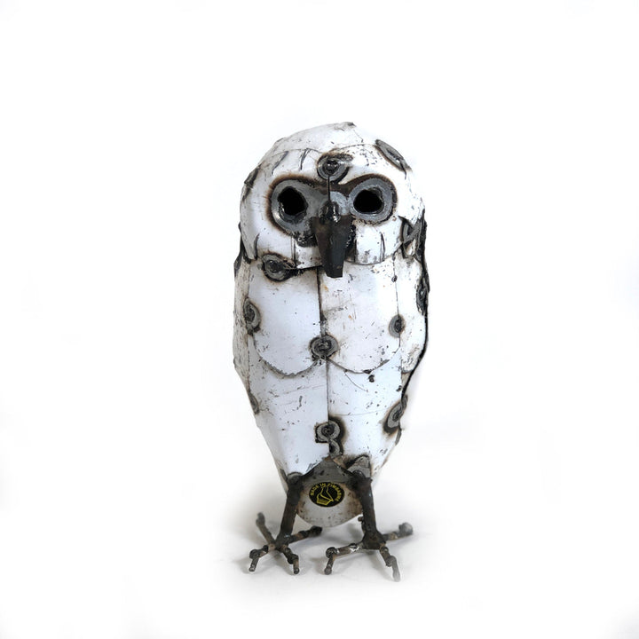 Snowy White Owls - Recycled Metal