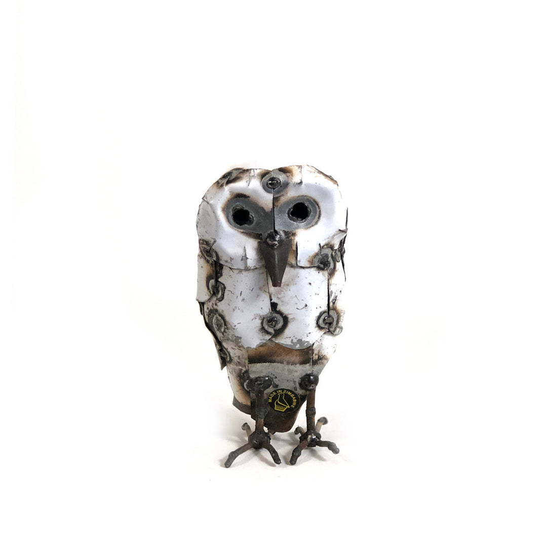 Snowy White Owls - Recycled Metal