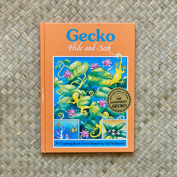 Hardcover Gecko-themed book with blue title text and gecko illustration cover