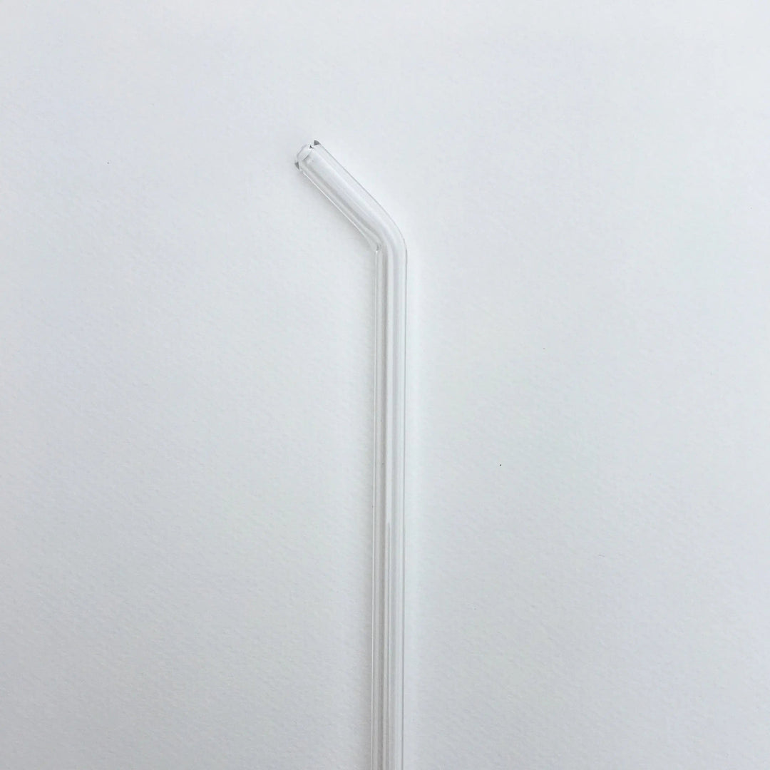 8-inch bent straw with clear tube and angled drinking end