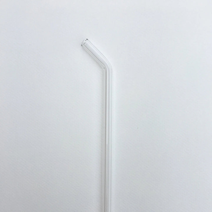 8-inch bent straw with clear tube and angled drinking end