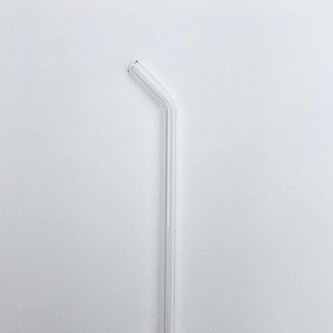Clear 10-inch bent straw with curved end