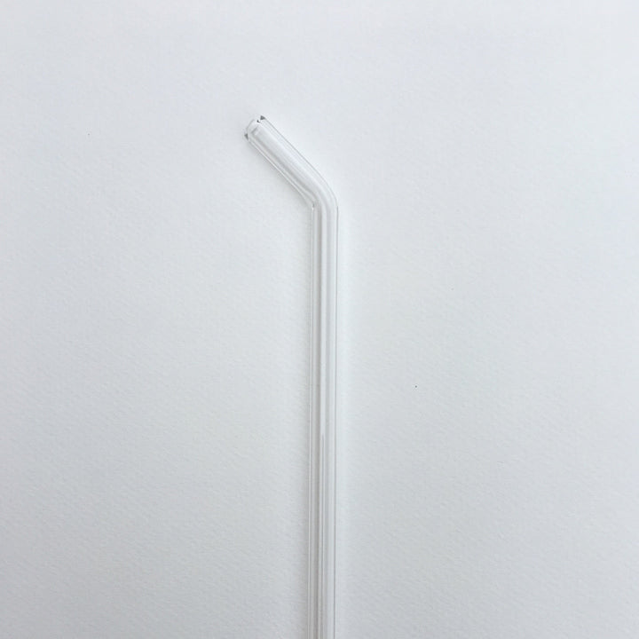 Clear 10-inch bent straw with curved end