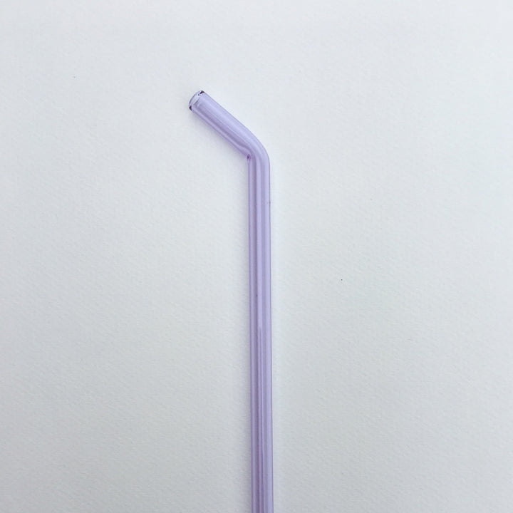Lavender 10-inch bent straw with curved end
