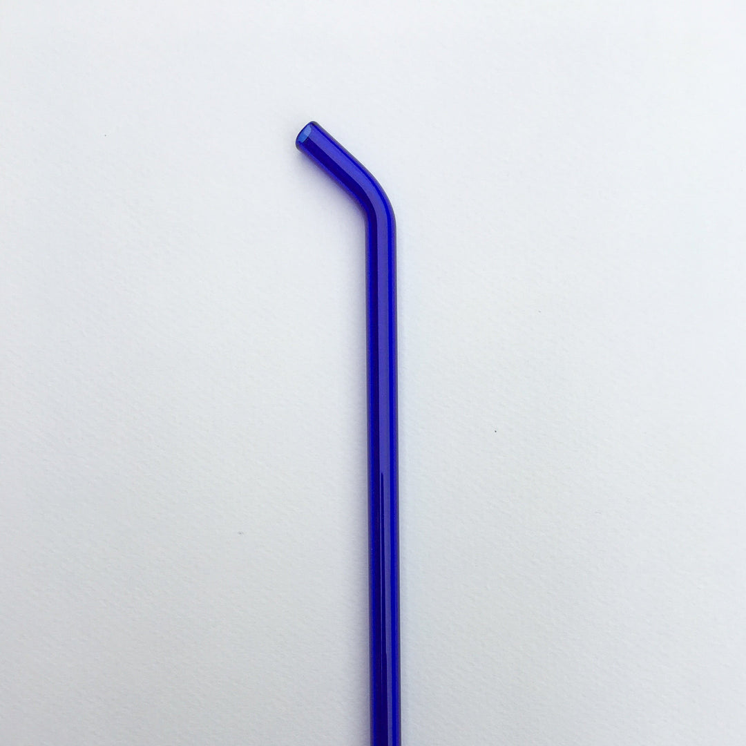 10-inch bent straw in Royal Blue, single straw on white background