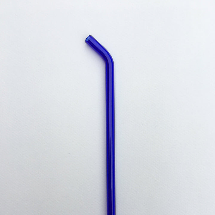 10-inch bent straw in Royal Blue, single straw on white background