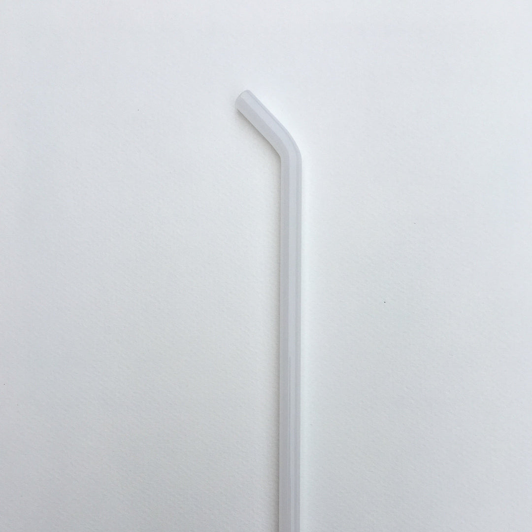 Clear 10-inch bent straw with curved tip