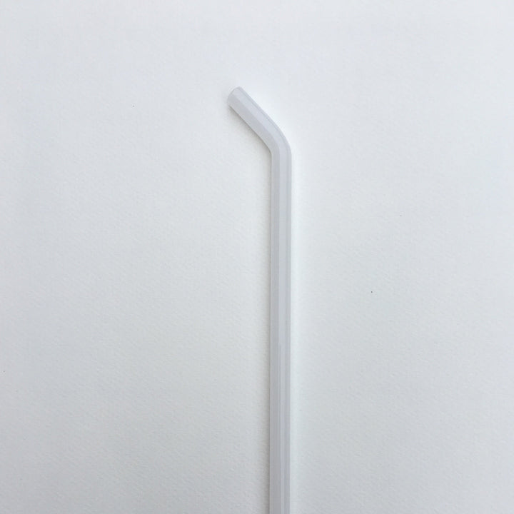 Clear 10-inch bent straw with curved tip