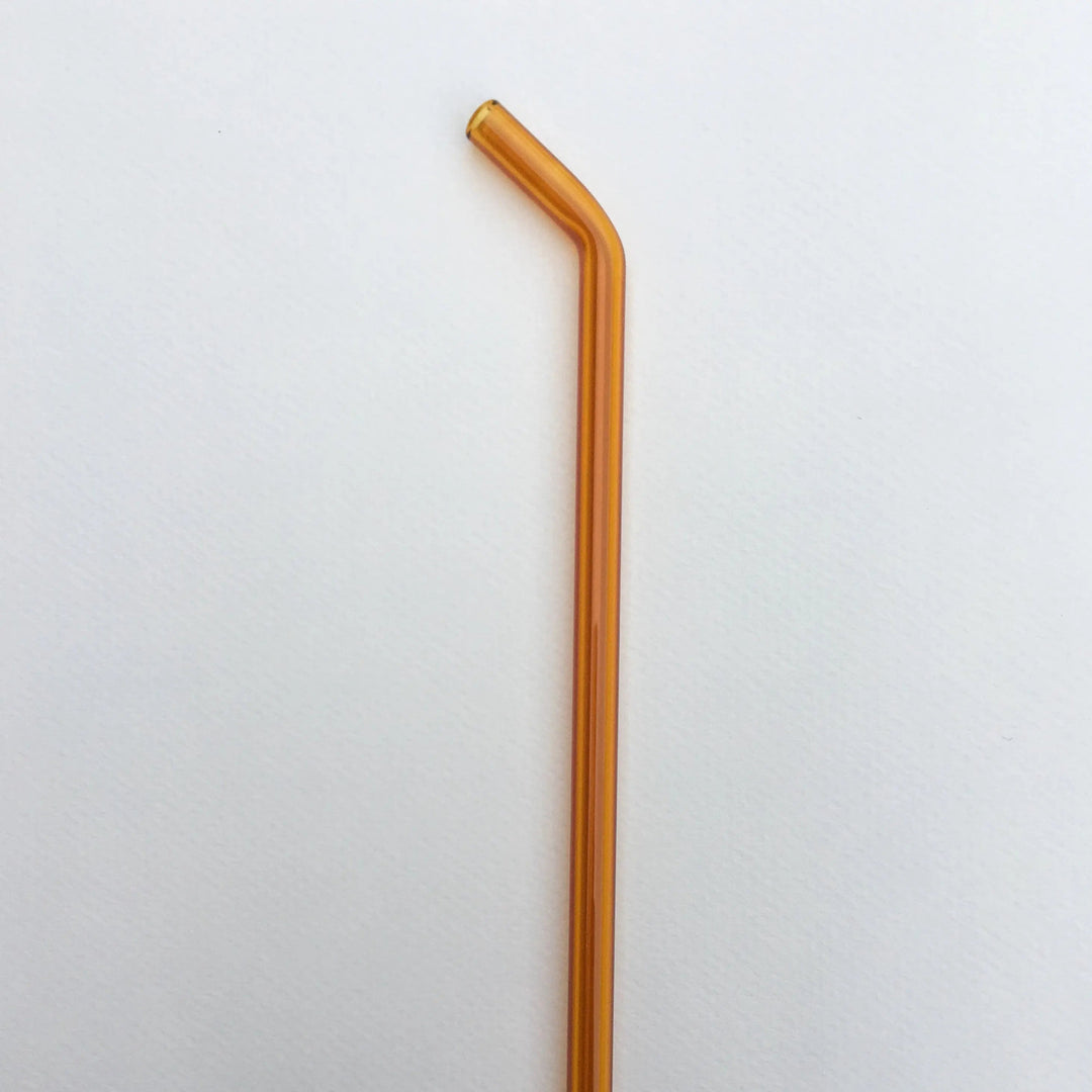 8-inch straight straw with amber-orange finish