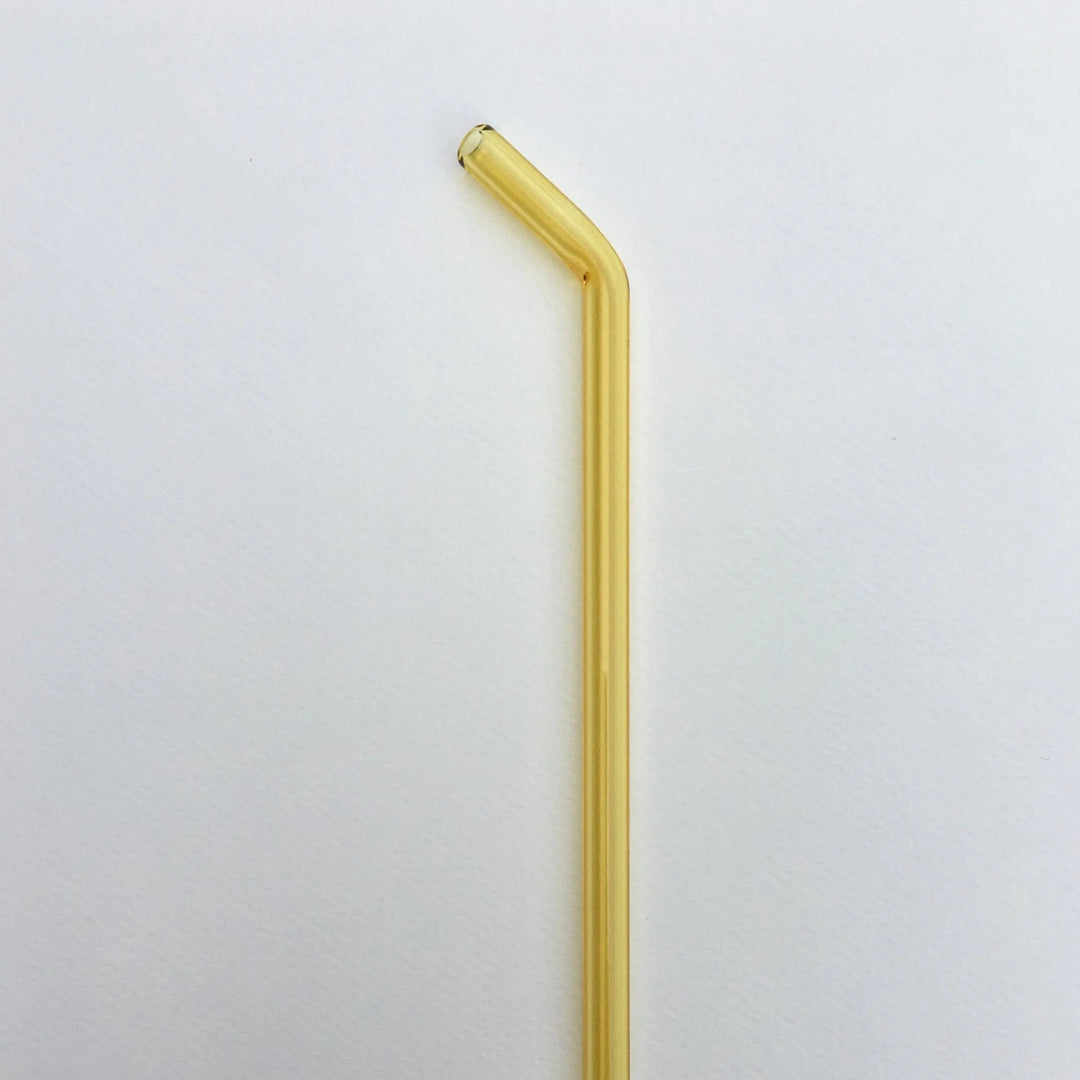 8-inch bent standard straw, clear yellow