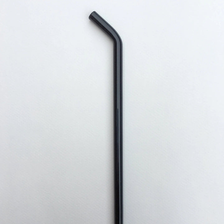 8-inch bent straw with dark tube and angled drinking end