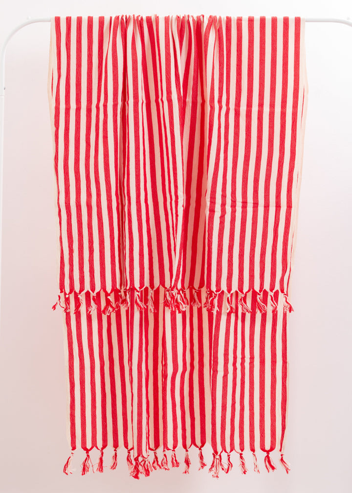 Girit Red Cotton Linen Towel