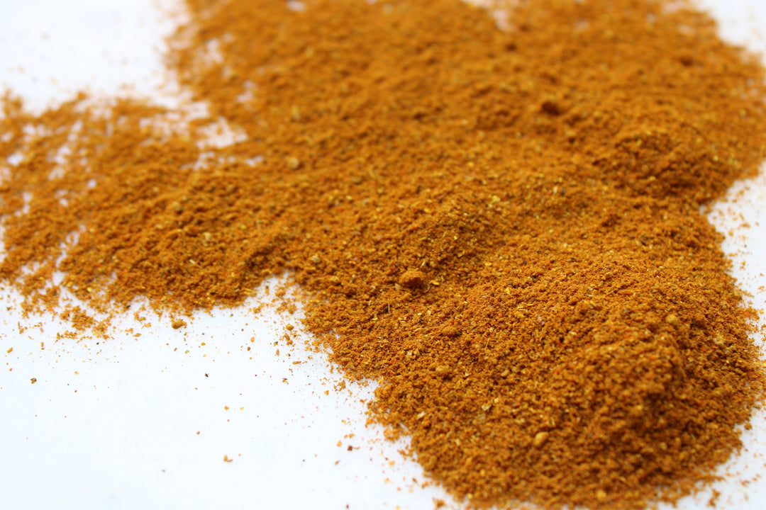 Japanese curry spice blend powder, finely ground orange-brown