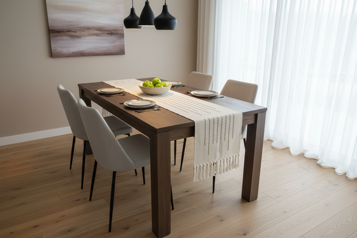 Handmade Premium Cotton Tan Table Runner