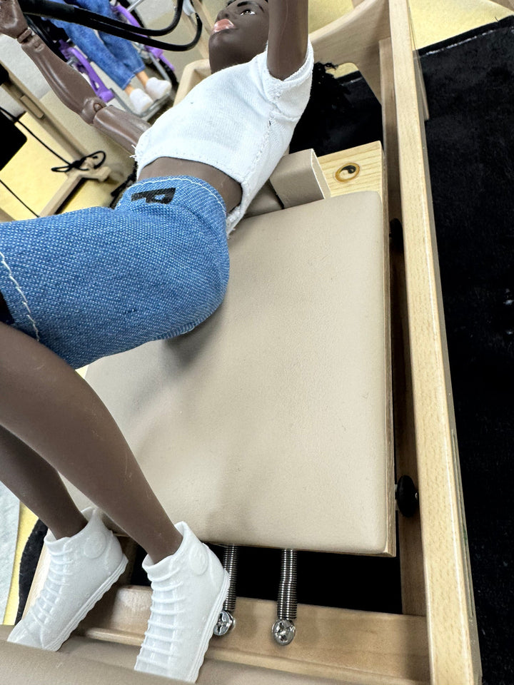 PersonalHour Mini Wooden Pilates Reformer Model – Collectible Desktop Display Toy - AC00512