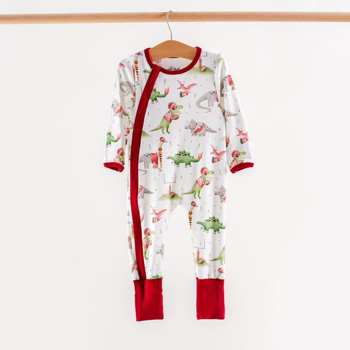 Maroon Dinos All-Stars Organic Cotton Kids Pajamas