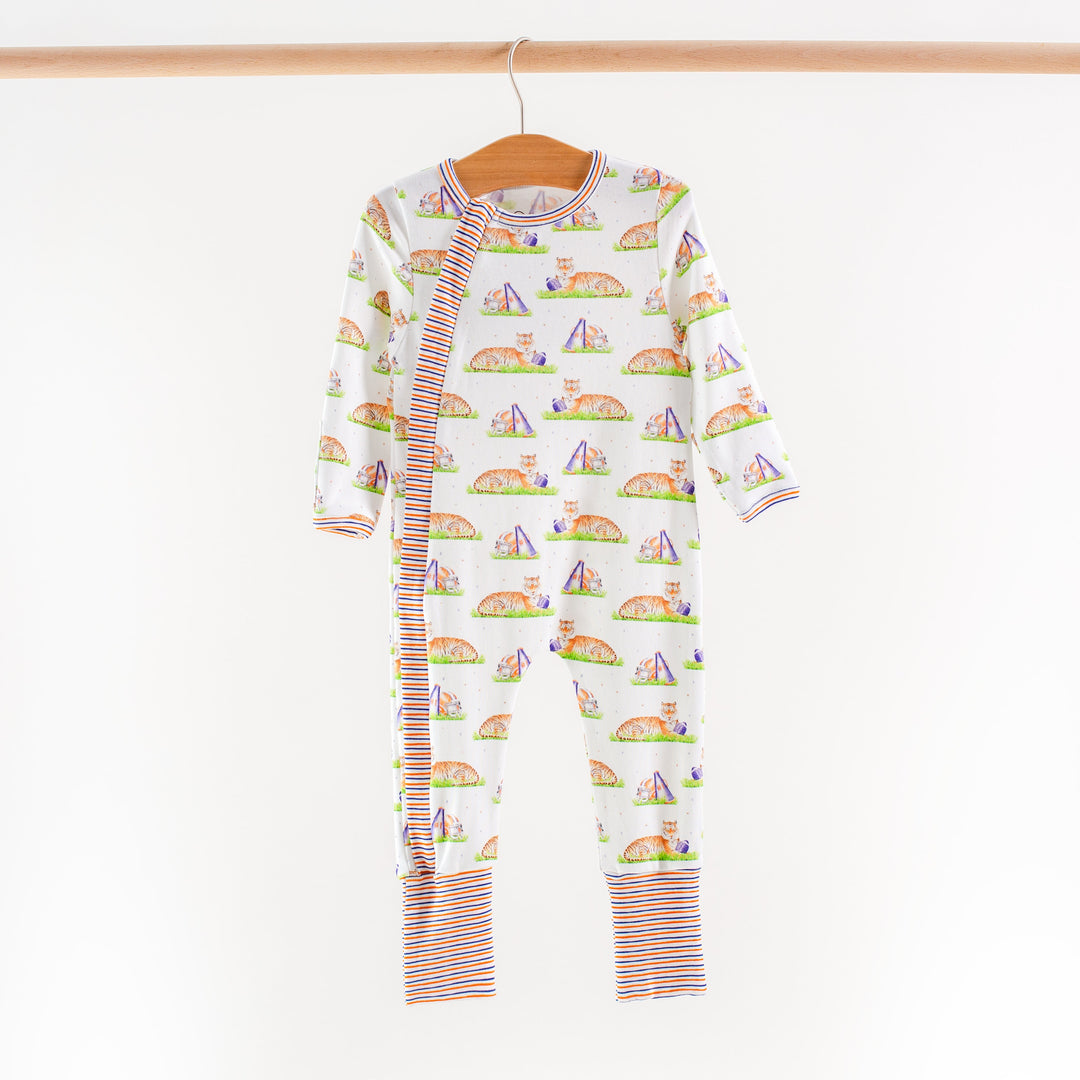 Navy Tiger Mania Organic Cotton Kids Pajamas