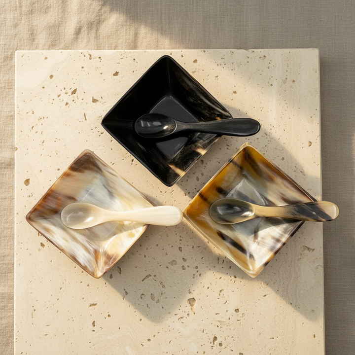 Horn Spice Bowl with Spoon