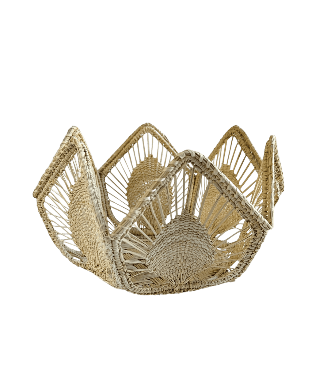 Petals Medium Handwoven Iraca Basket — Basket, [material], MacondoForever
