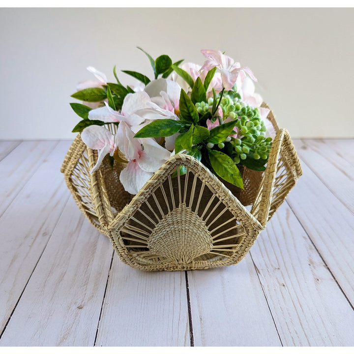 Petals Medium Handwoven Iraca Basket — Basket, [material], MacondoForever
