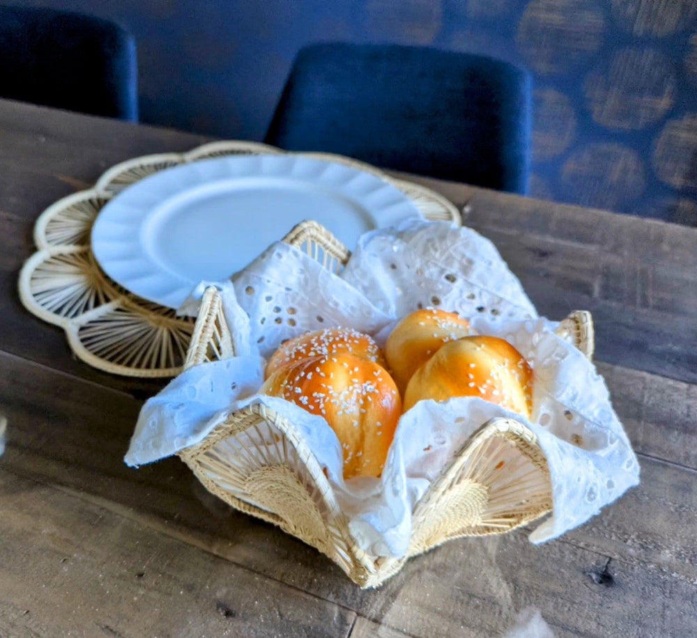 Petals Medium Handwoven Iraca Basket — Basket, [material], MacondoForever