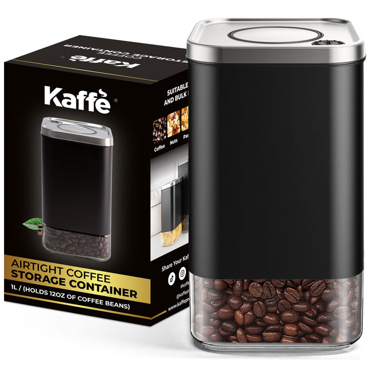 Borosilicate Glass & Stainless Steel Storage Jar–12 oz (Square)