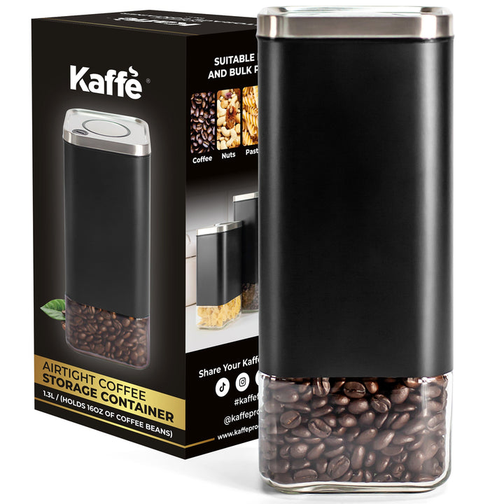 Borosilicate Glass & Stainless Steel Storage Jar–16 oz (Square)