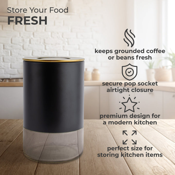 Borosilicate Glass & Stainless Steel Storage Jar–8 oz (Round)