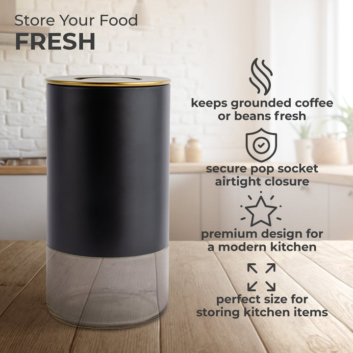 Borosilicate Glass & Stainless Steel Storage Jar–12 oz (Round)