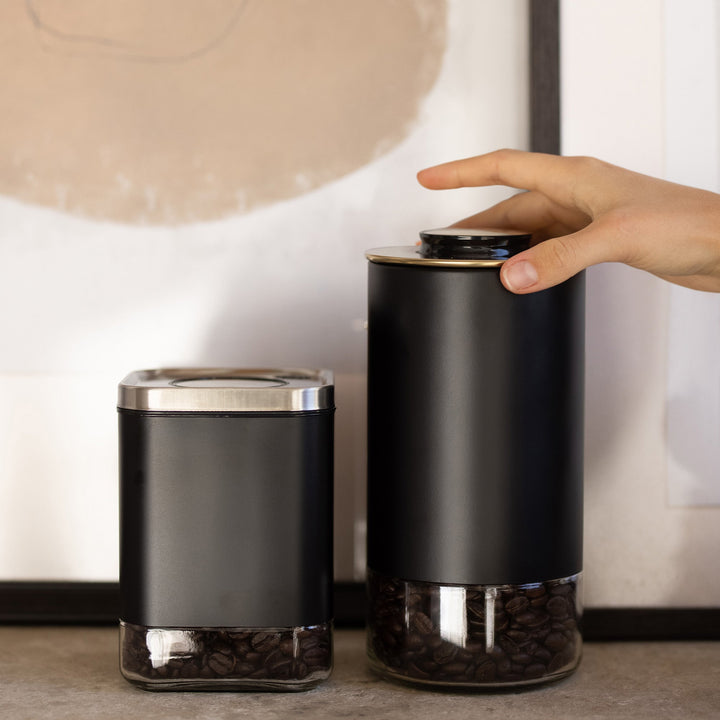 Borosilicate Glass & Stainless Steel Storage Jar–12 oz (Round)