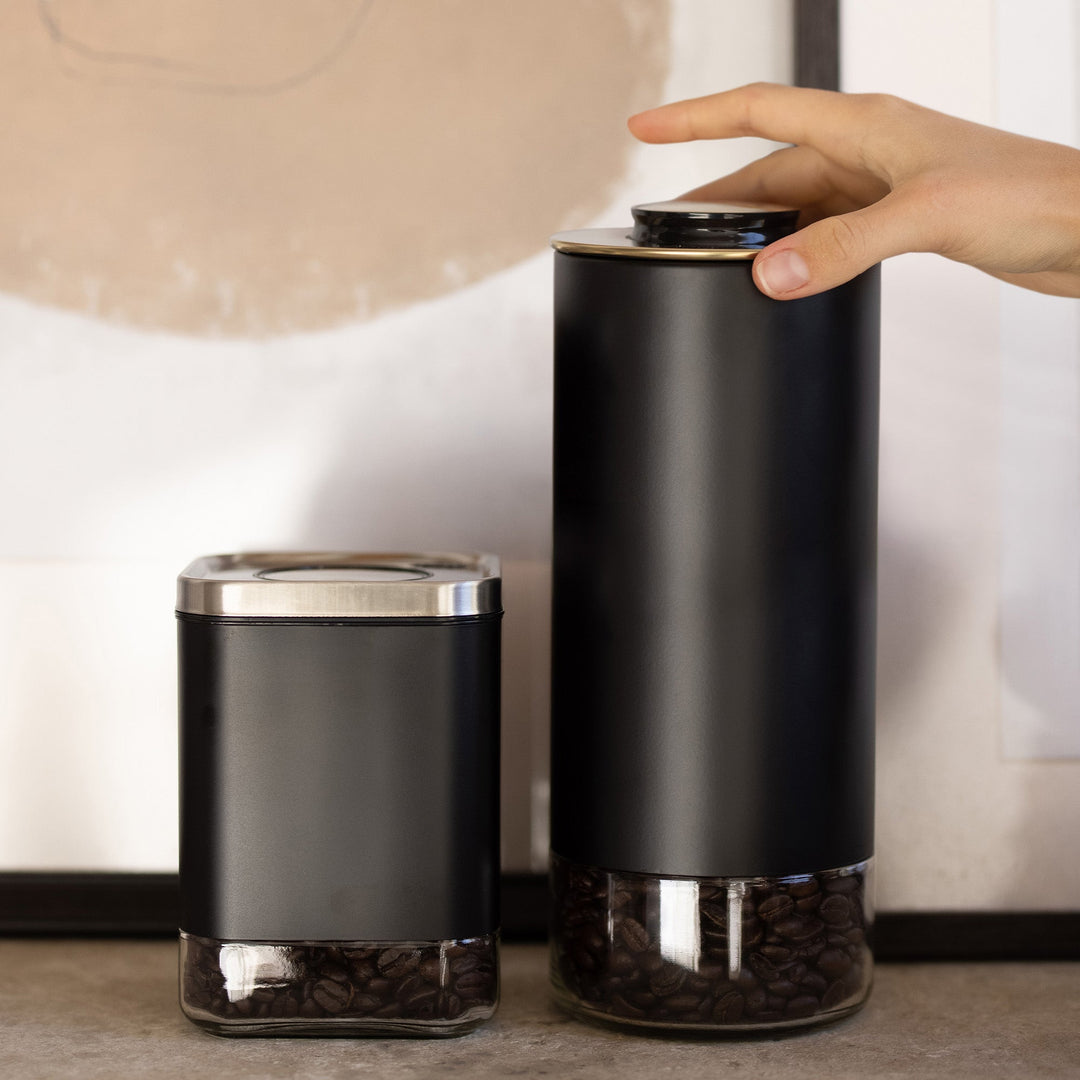 Borosilicate Glass & Stainless Steel Storage Jar–16 oz (Round)