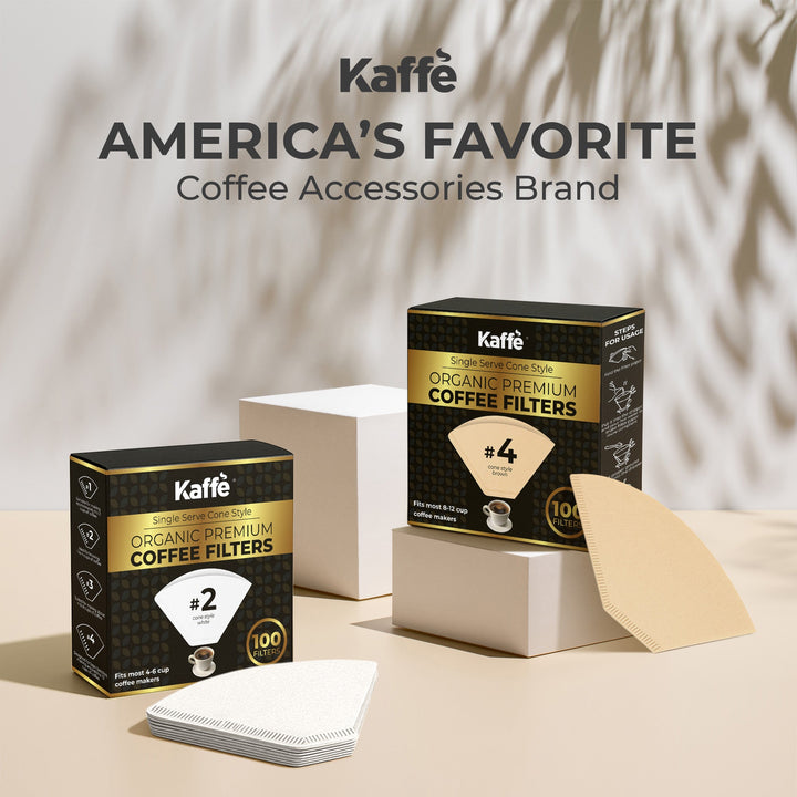#2 organic premium coffee filter pack with stacked single-serve cone filters